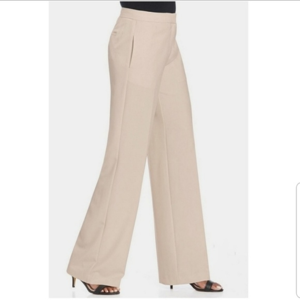 Jennifer Lopez Khaki Career Pants Tall Wide Leg